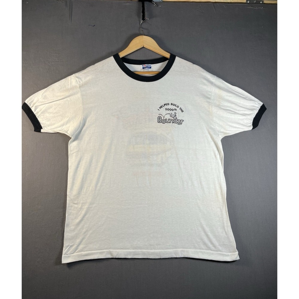 vintage 80s Hanes fleetwood bounder rv adventures ringer t shirt Sz XL
